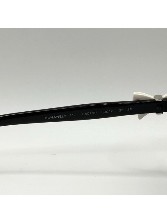 Chanel Ribbon Coco Black Oversized Sunglasses With White Bow Accent main image 6